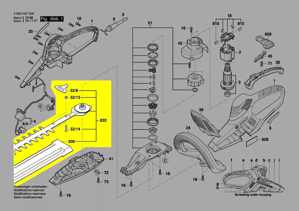 Jeu de couteaux réf. 2 609 005 911 Bosch